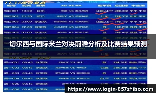 切尔西与国际米兰对决前瞻分析及比赛结果预测